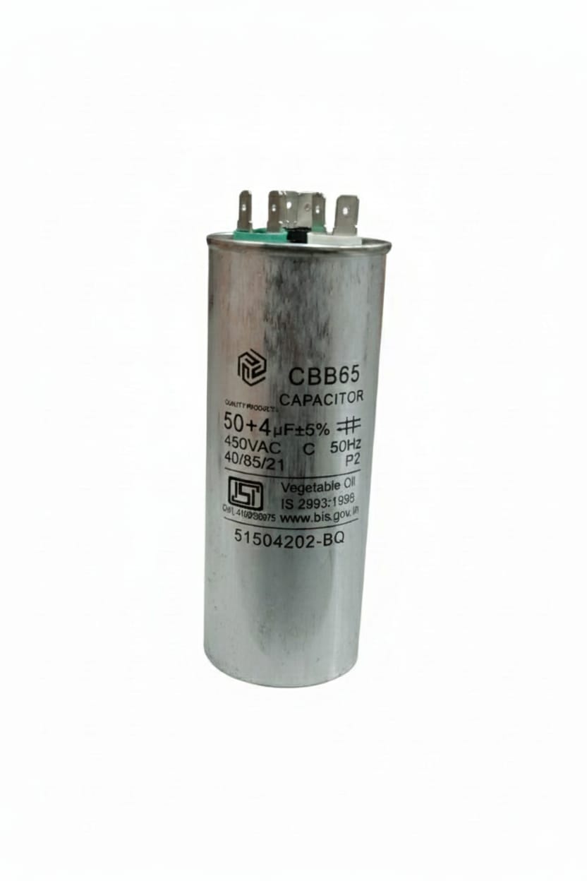 50+4 mfd 3 AIR CONDITIONER OUTDOOR COMPRESSOR CAPACITOR 50+4MFD / 450VAC CODE 5772 - Image 1