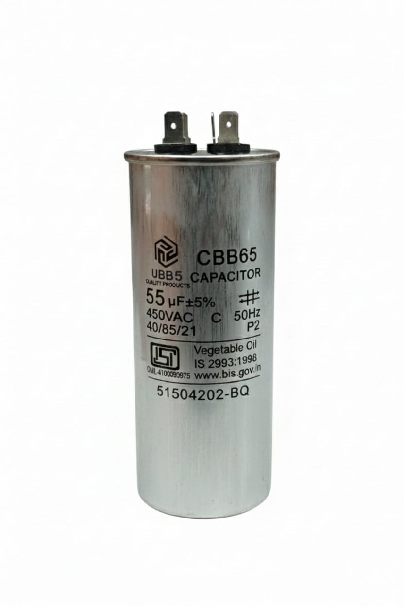 55 mfd 3 AIR CONDITIONER OUTDOOR COMPRESSOR CAPACITOR 55MFD / 450VAC CODE 5777 - Image 1