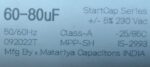 60/80 MFD MOTOR START CAPACITOR CODE 6324 - Image 3