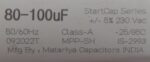 80/100 MFD MOTOR START CAPACITOR CODE 6335 - Image 3