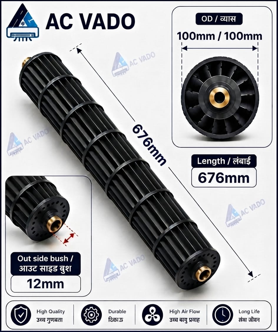 WhatsApp Image 2026-08-17 at 8.11.25 PM AIR CONDITIONER INDOOR BLOWER 676mm X 100mm, OUTSIDE BUSH 12MM CODE 12436 - Image 1