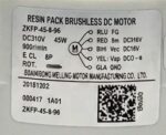 VOLTAS MOTOR BLDC MOTOR ZKFP-45-8-96 45W CODE 12166 OLD ORIGINAL RANK 17/5 - Image 2